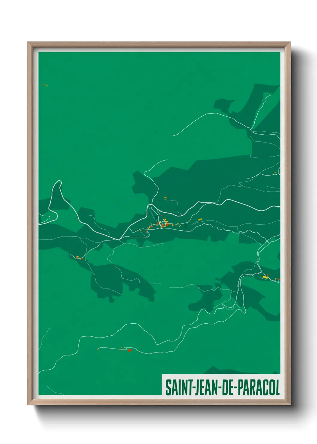 Une affiche de carte sur Saint-Jean-de-Paracol