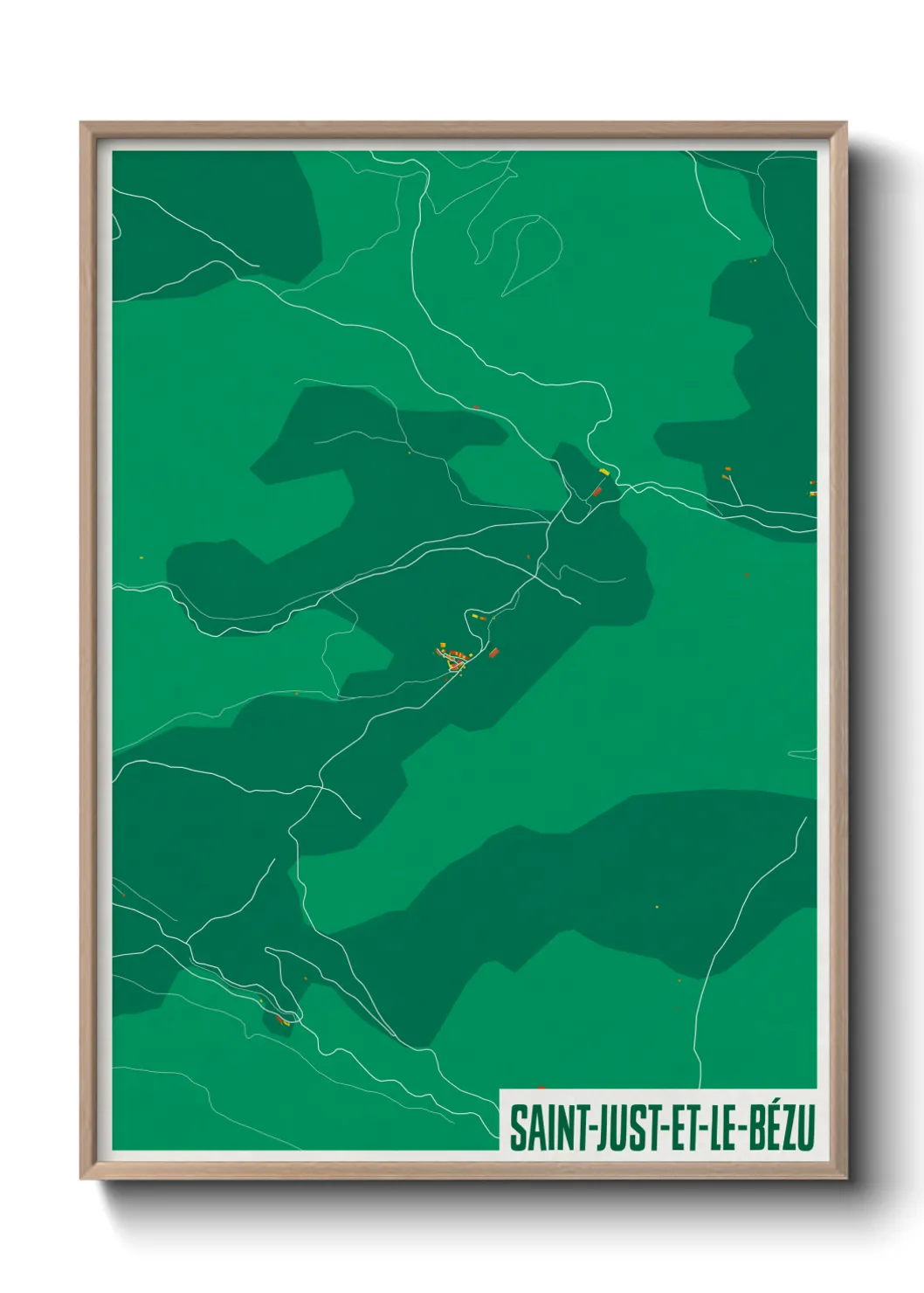 Une affiche de carte sur Saint-Just-et-le-Bézu