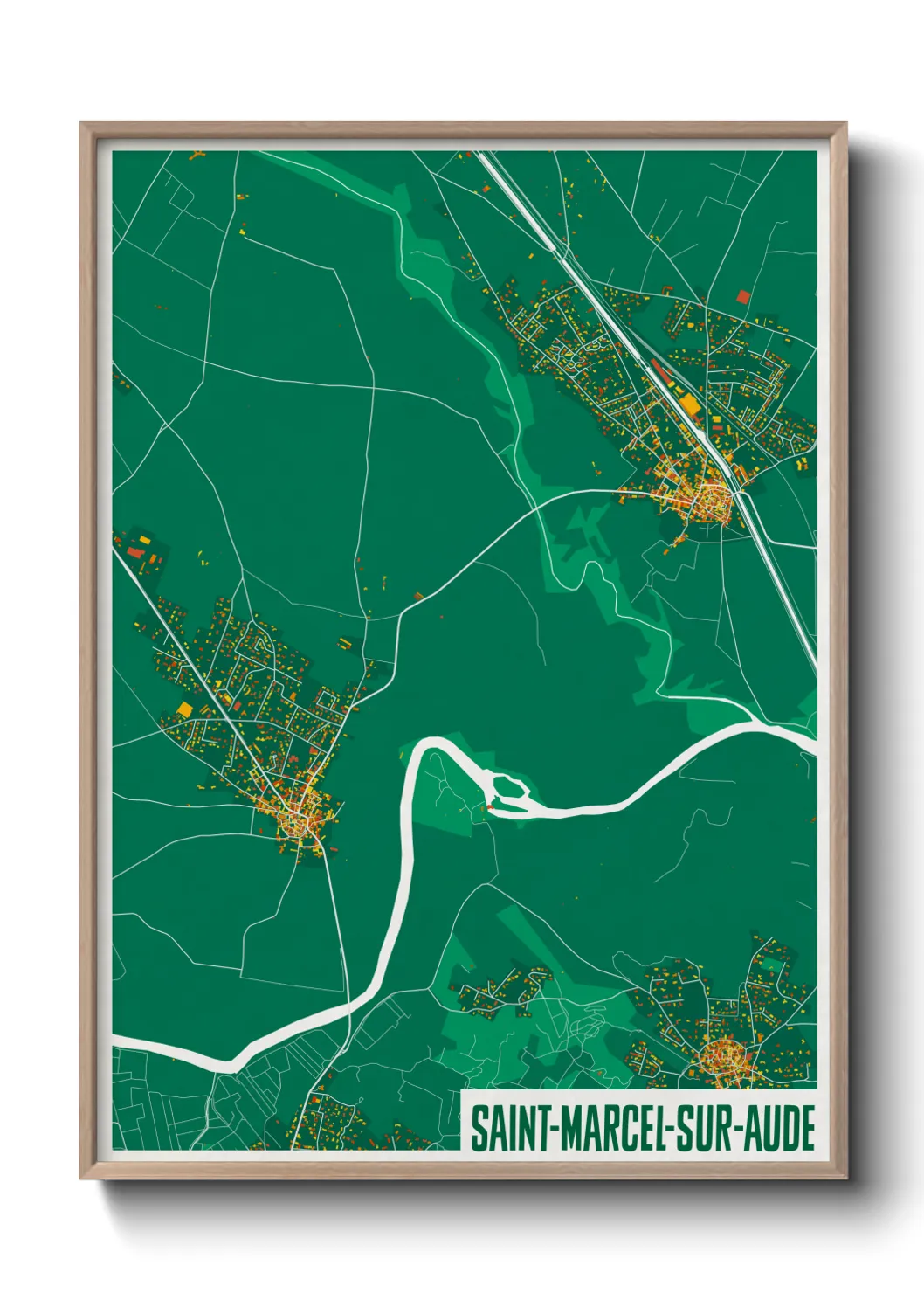 Une affiche de carte sur Saint-Marcel-sur-Aude