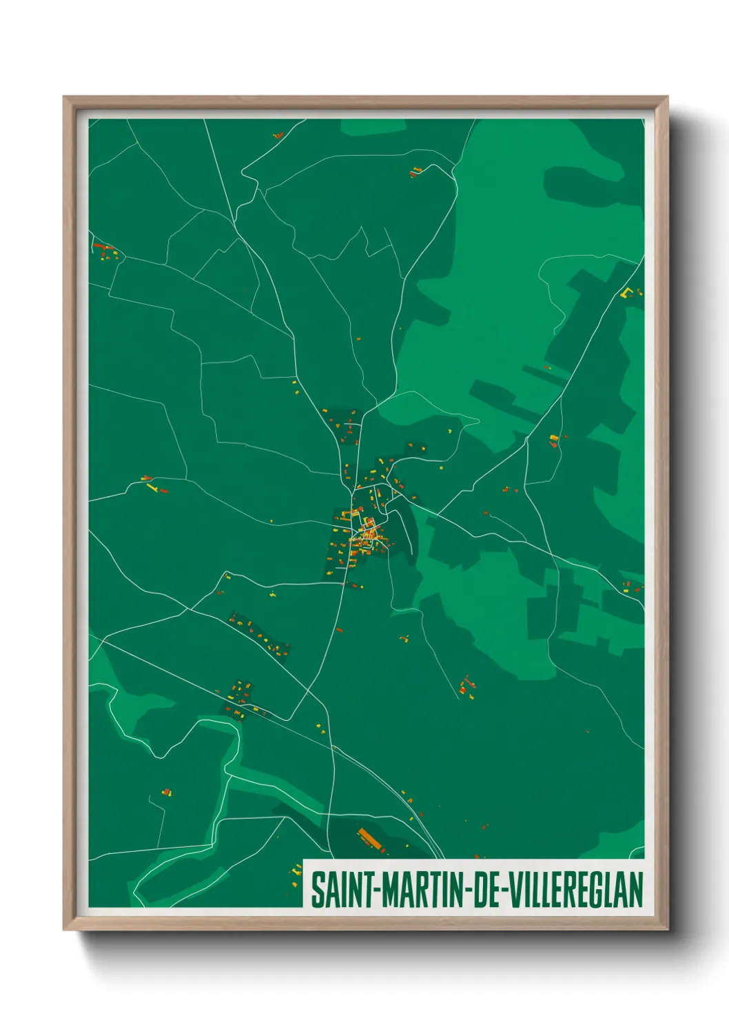 Une affiche de carte sur Saint-Martin-de-Villereglan