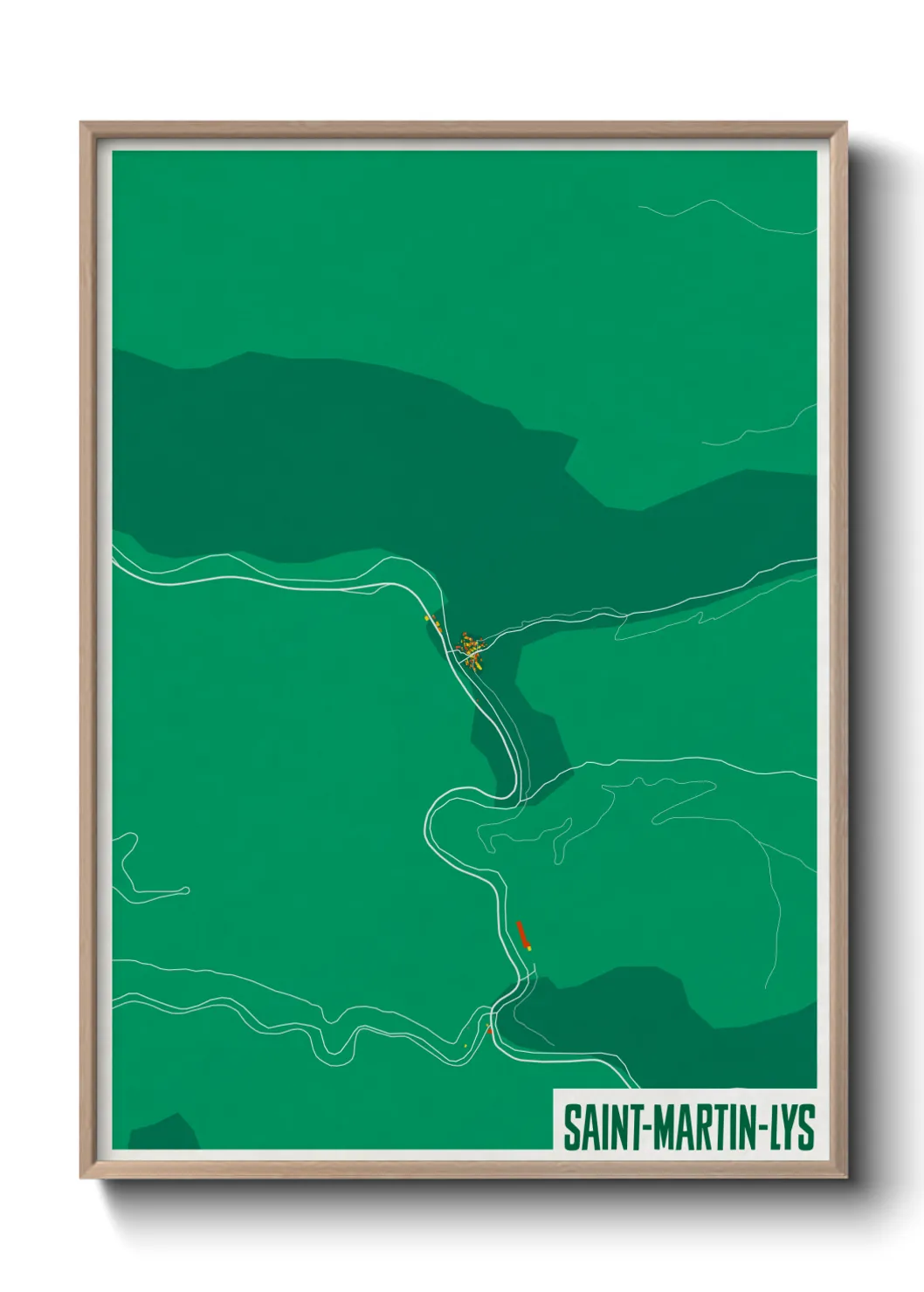 Une affiche de carte sur Saint-Martin-Lys
