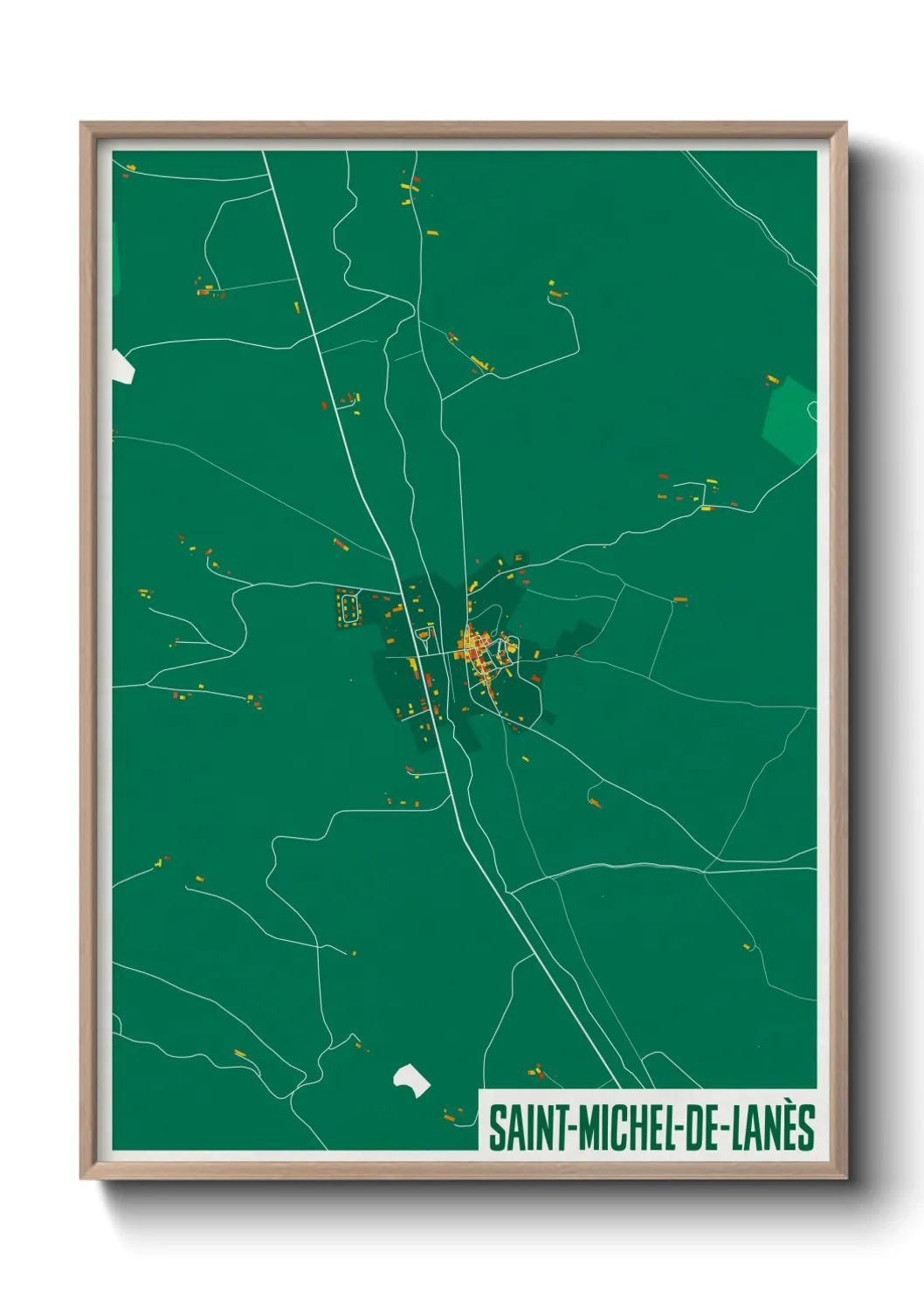 Une affiche de carte sur Saint-Michel-de-Lanès