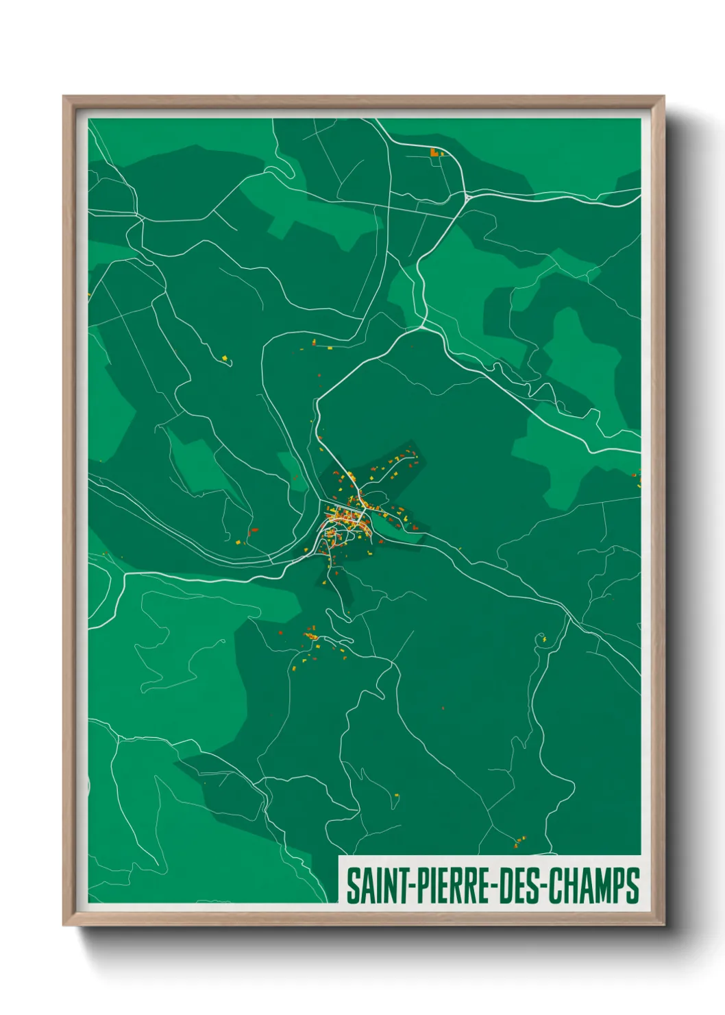 Une affiche de carte sur Saint-Pierre-des-Champs