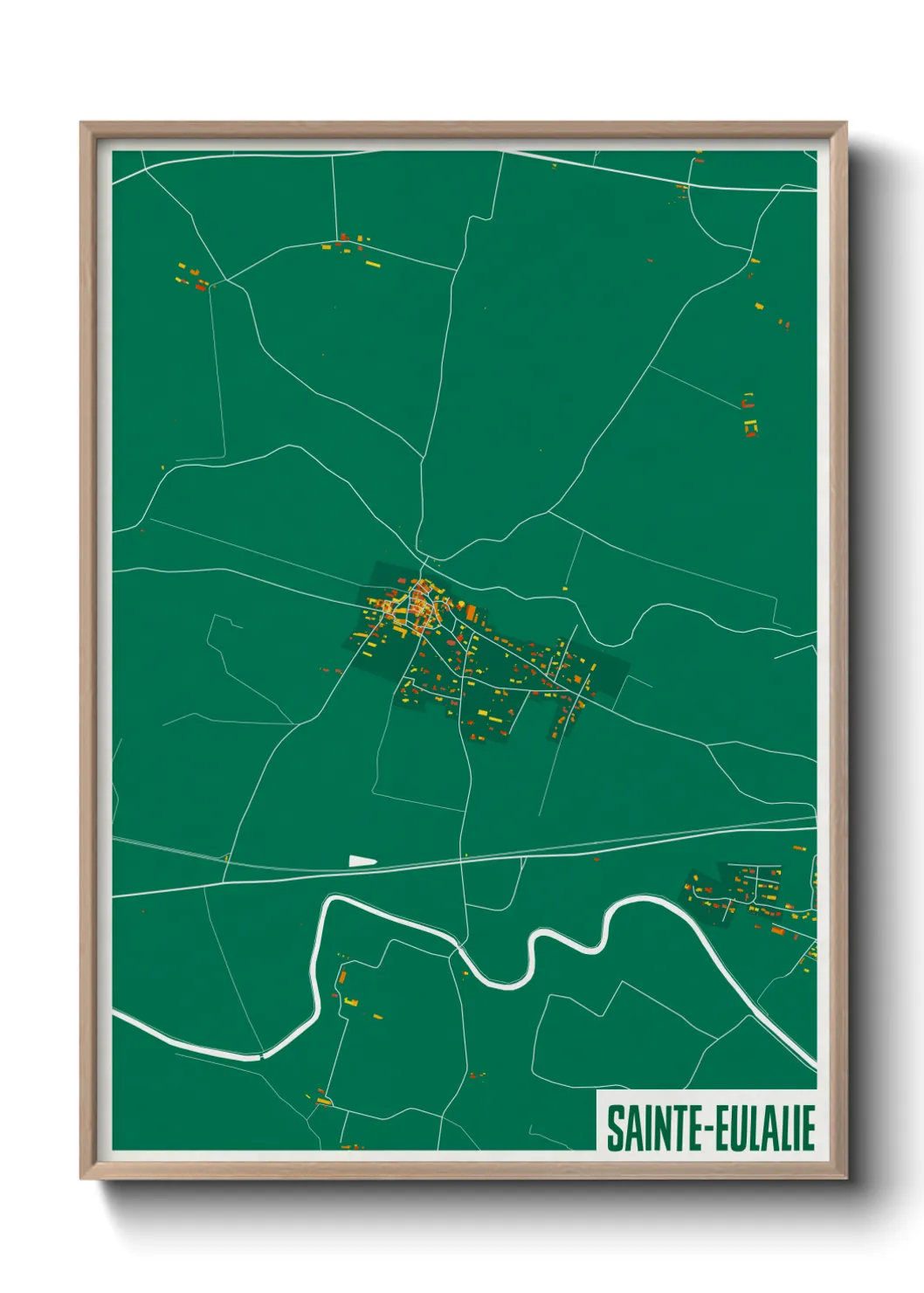 Une affiche de carte sur Sainte-Eulalie