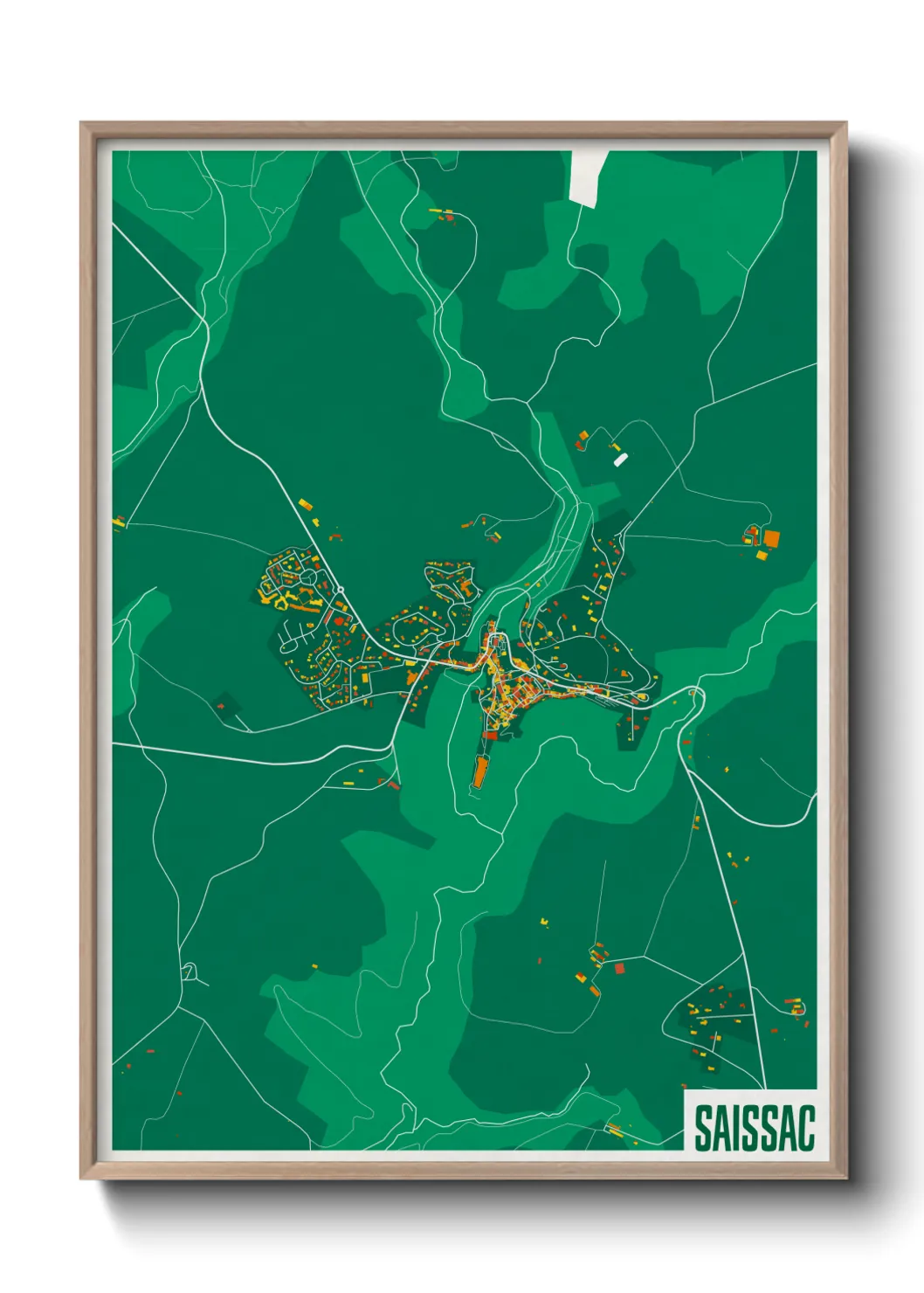 Une affiche de carte sur Saissac
