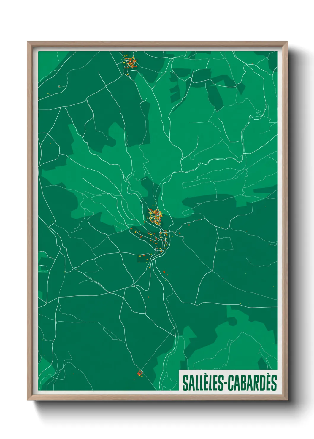Une affiche de carte sur Sallèles-Cabardès