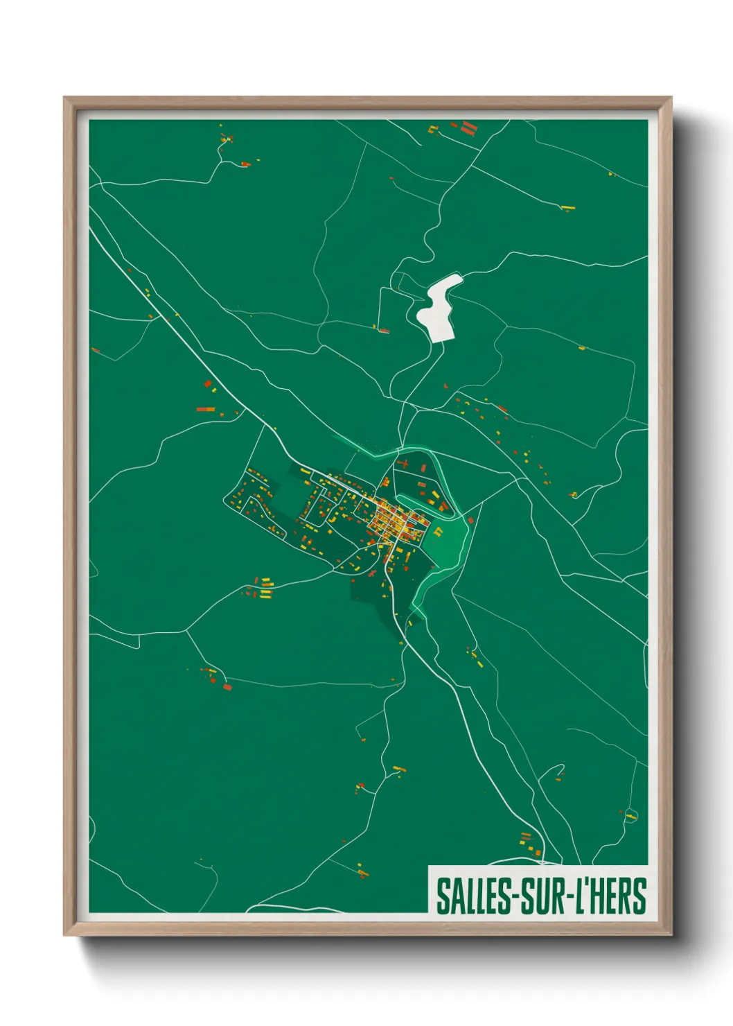 Une affiche de carte sur Salles-sur-l'Hers