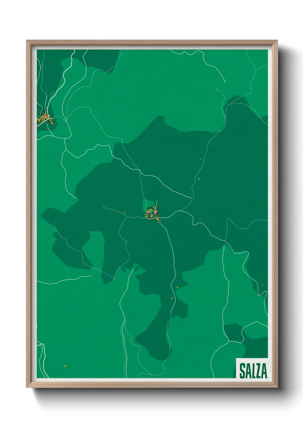 Une affiche de carte sur Salza