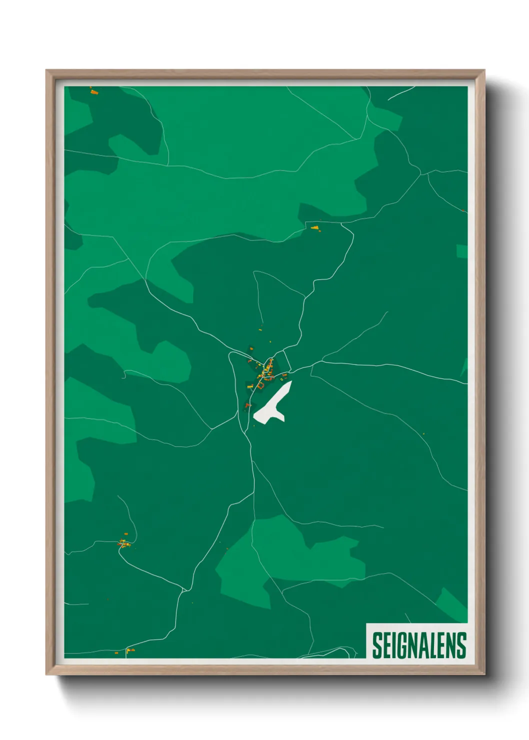 Une affiche de carte sur Seignalens