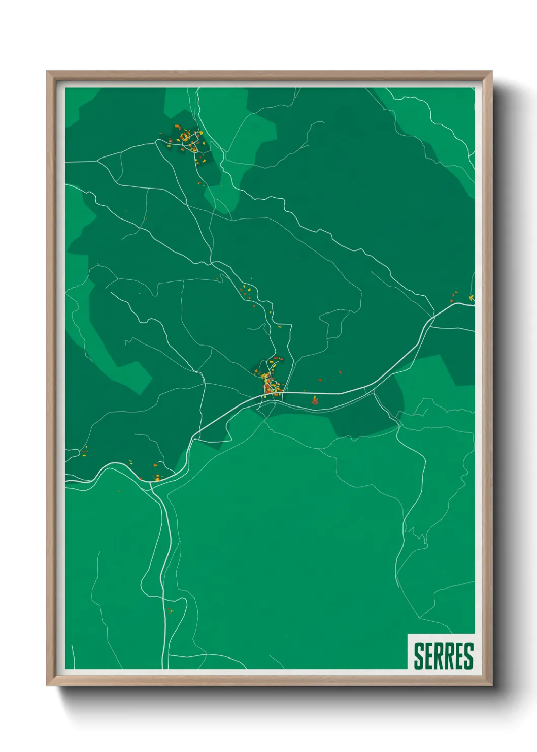 Une affiche de carte sur Serres