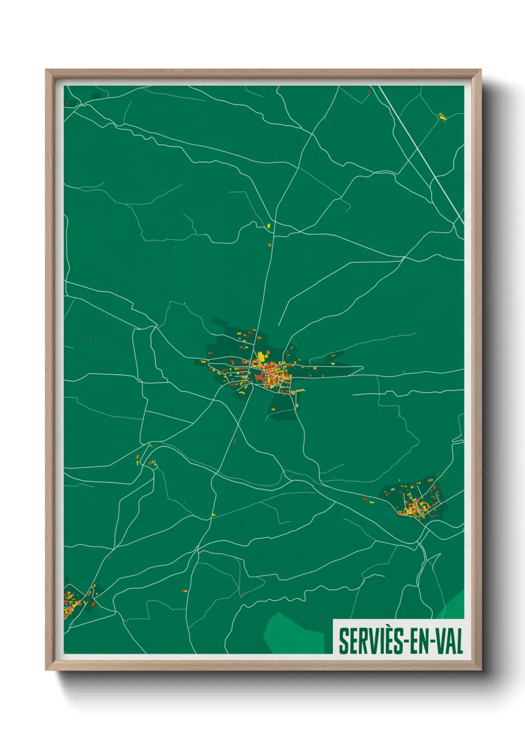 Une affiche de carte sur Serviès-en-Val