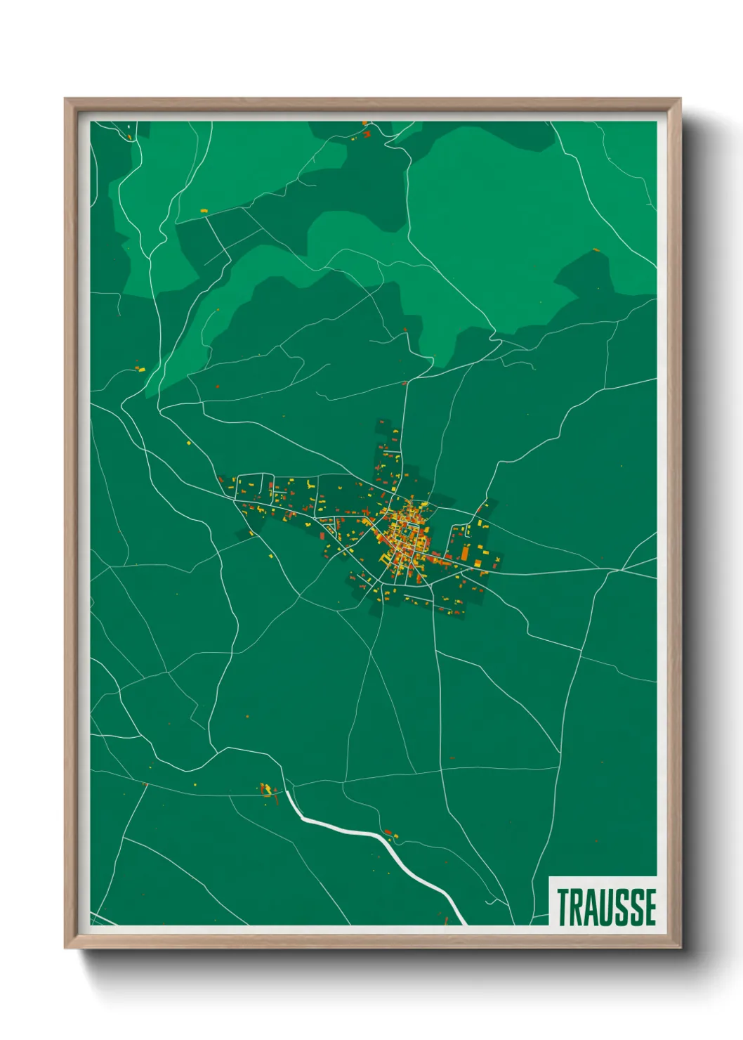 Une affiche de carte sur Trausse