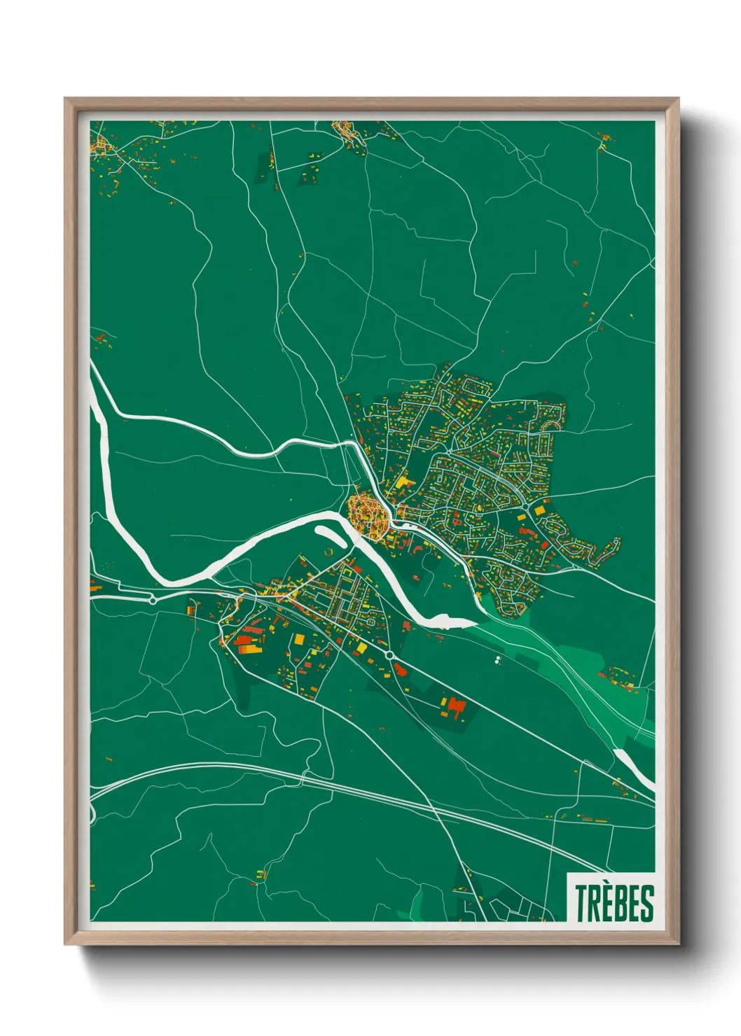 Une affiche de carte sur Trèbes