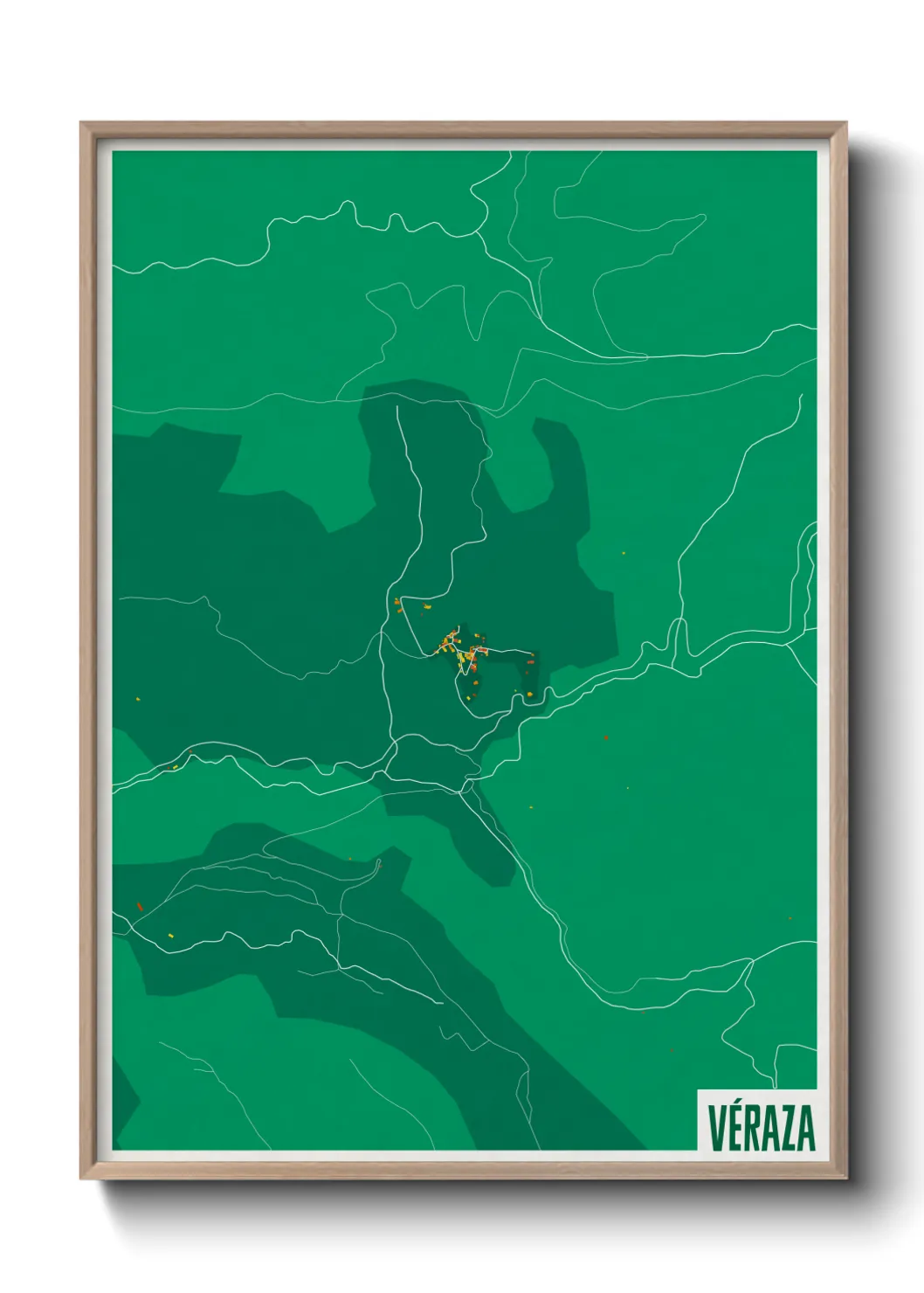 Une affiche de carte sur Véraza