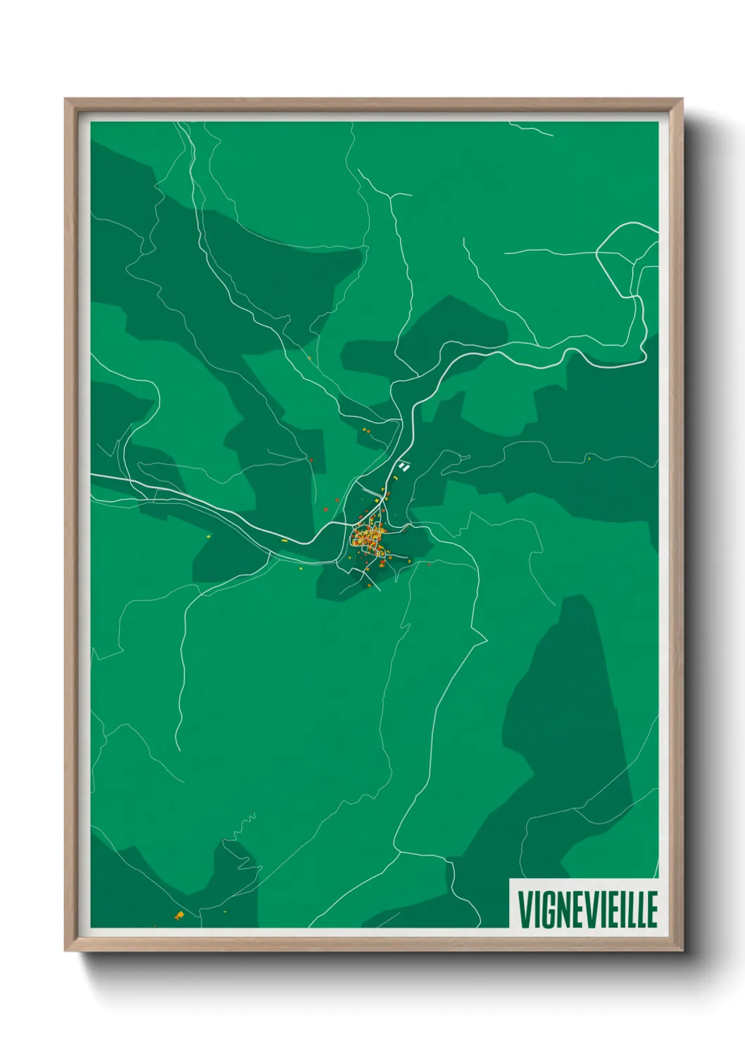 Une affiche de carte sur Vignevieille