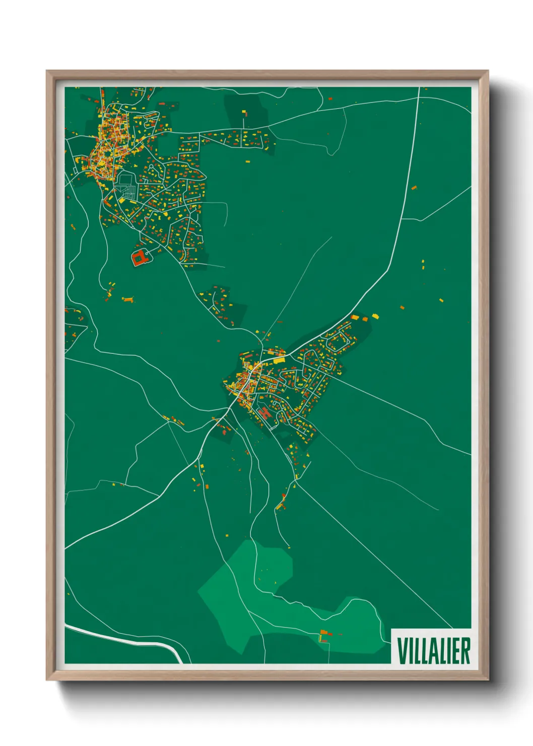Une affiche de carte sur Villalier