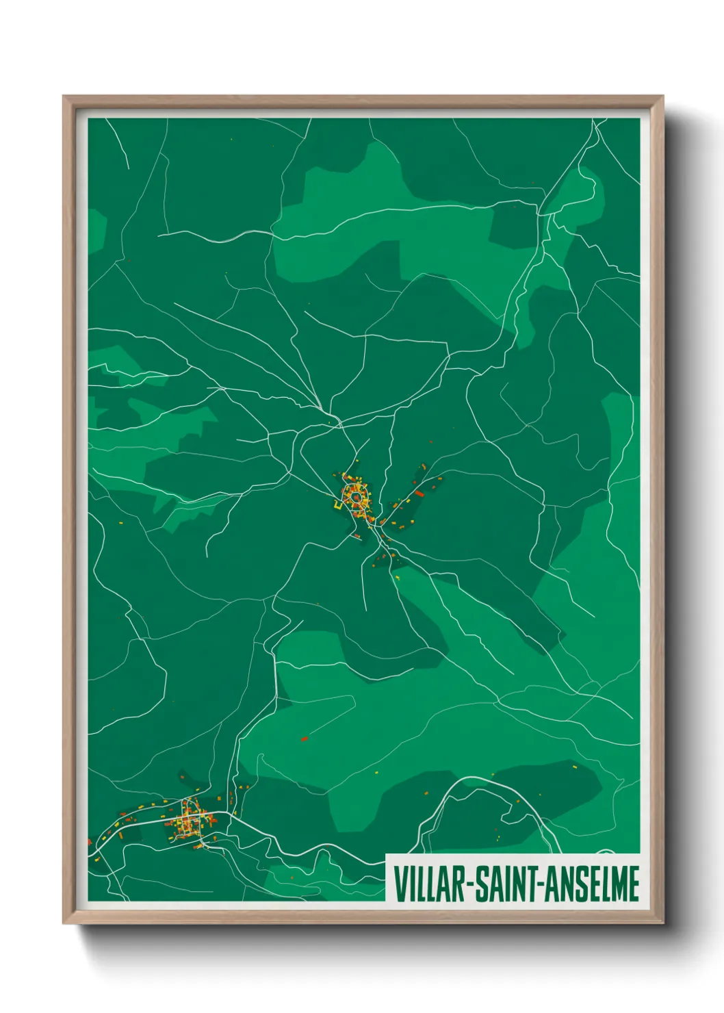 Une affiche de carte sur Villar-Saint-Anselme