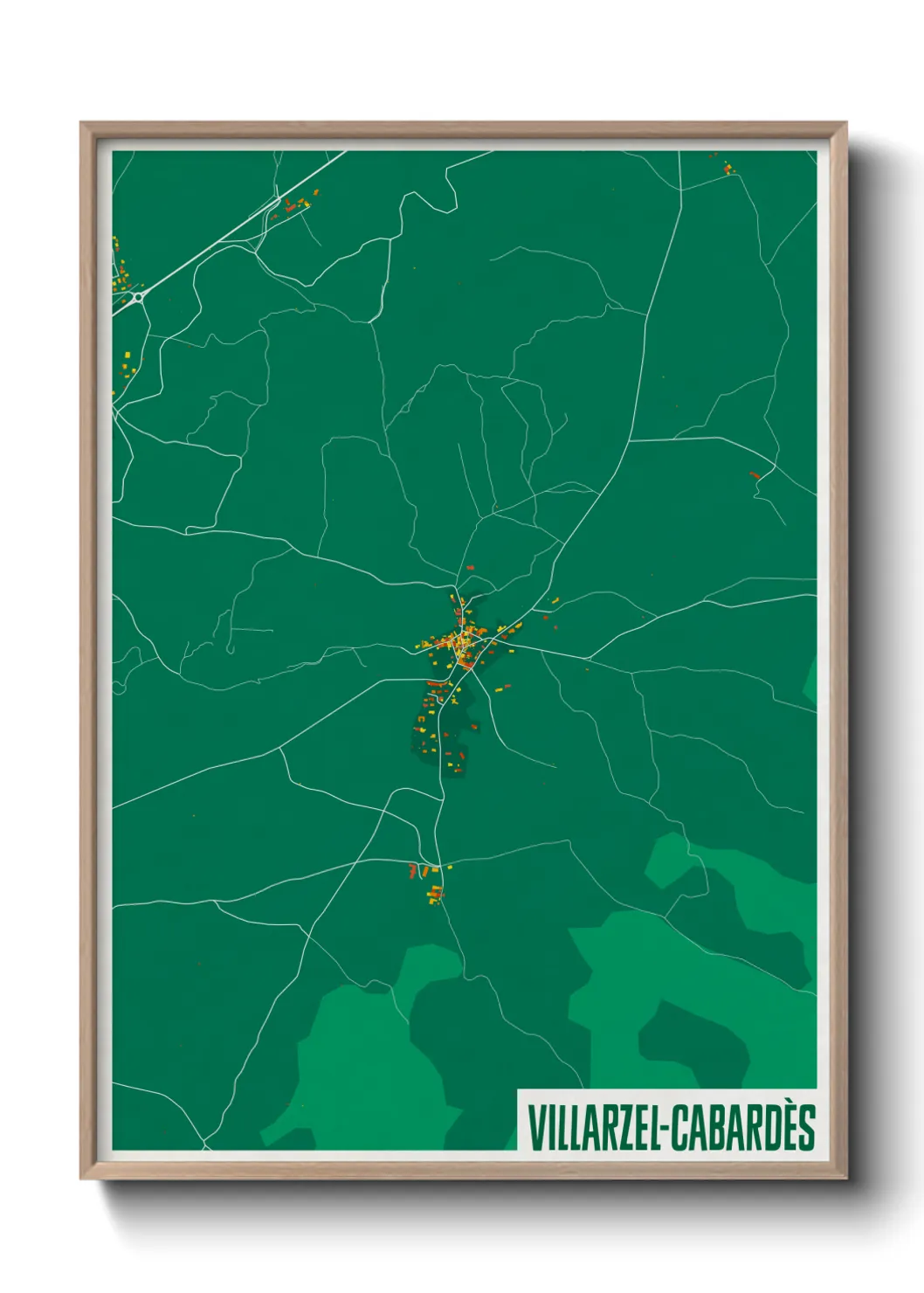 Une affiche de carte sur Villarzel-Cabardès