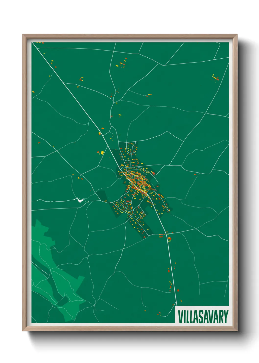Une affiche de carte sur Villasavary