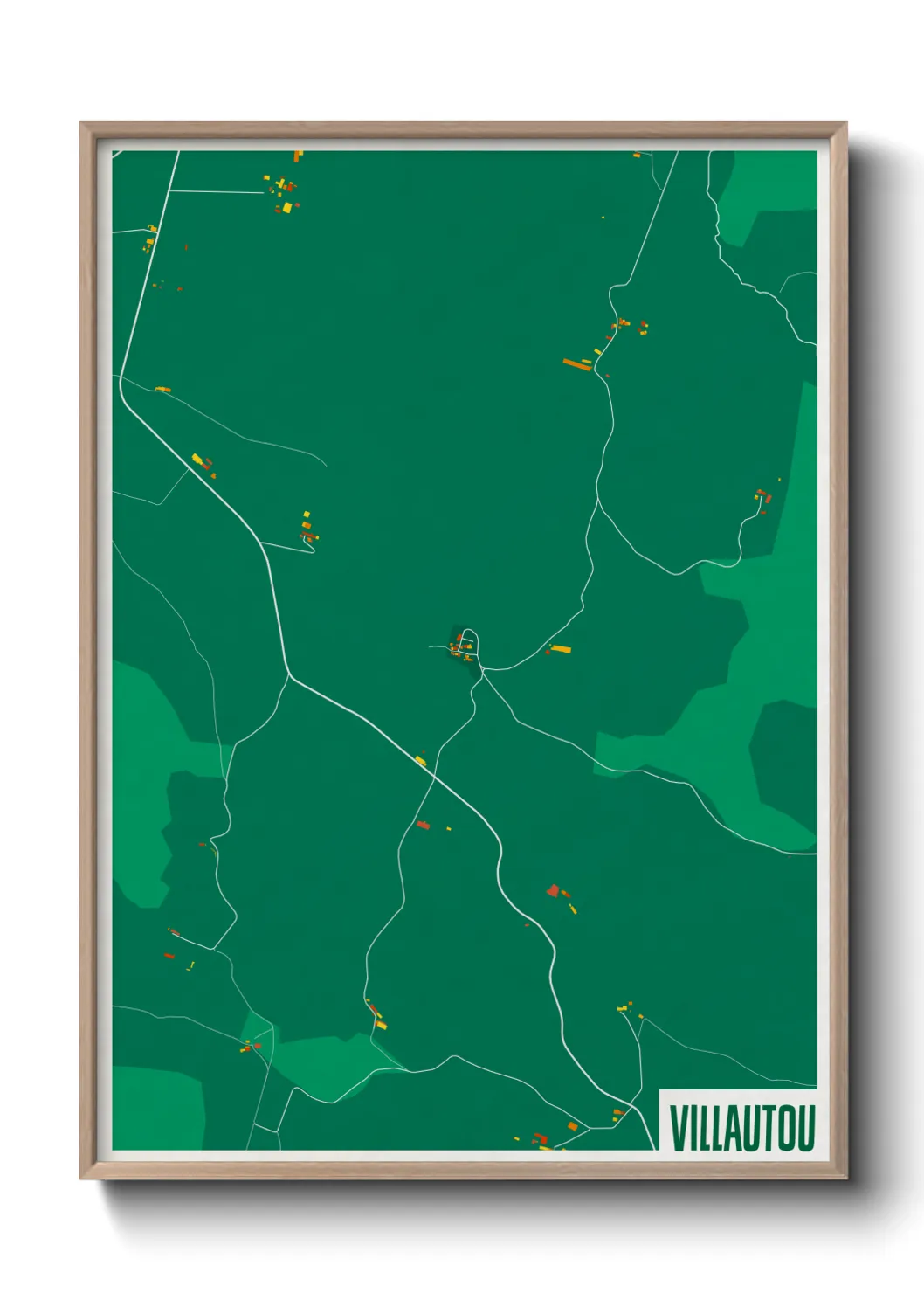 Une affiche de carte sur Villautou