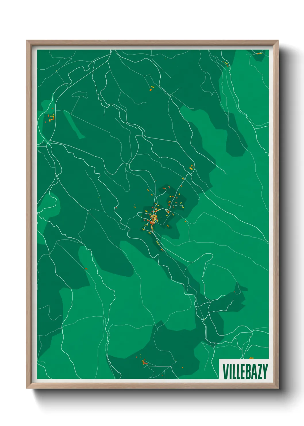 Une affiche de carte sur Villebazy