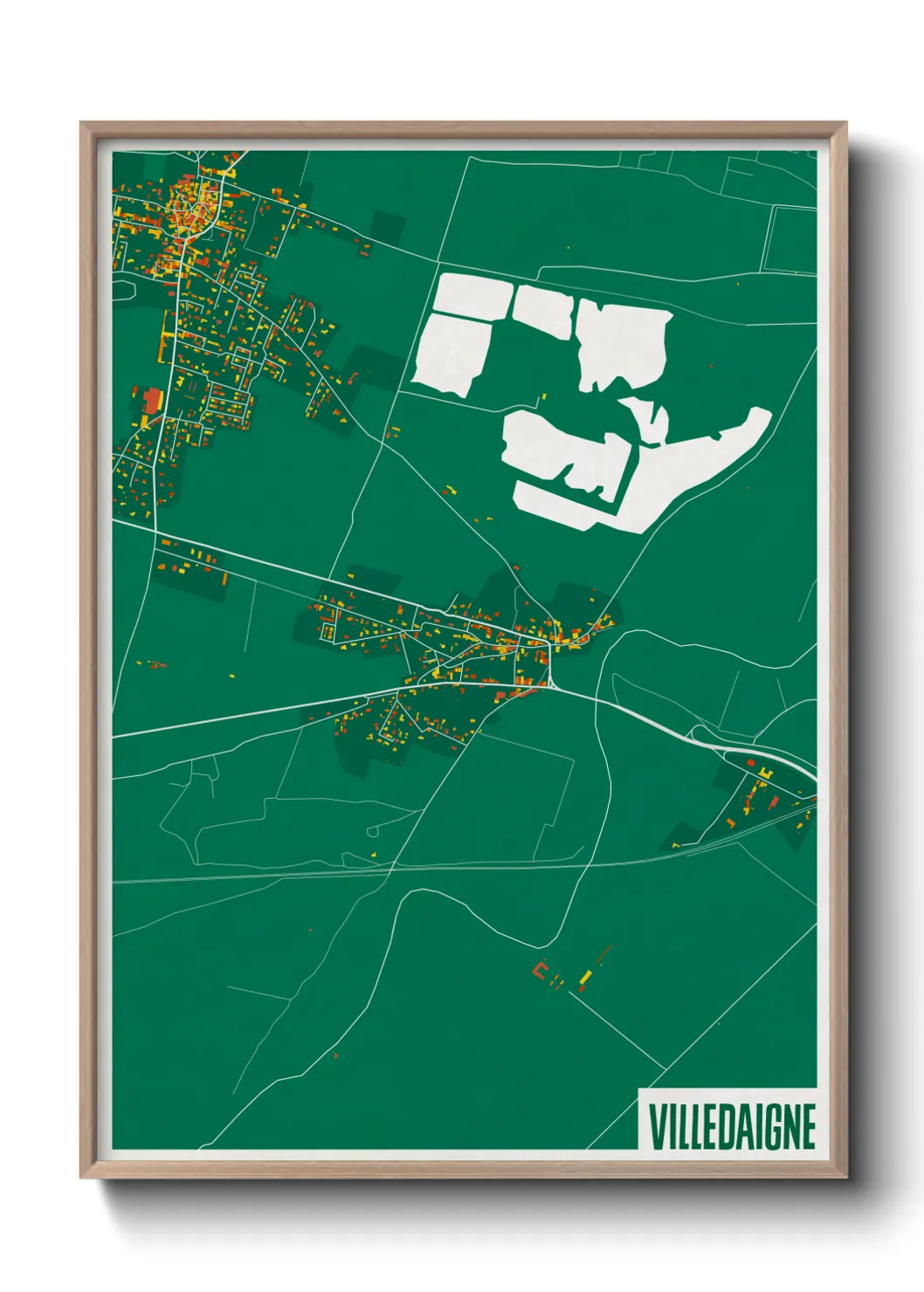 Une affiche de carte sur Villedaigne
