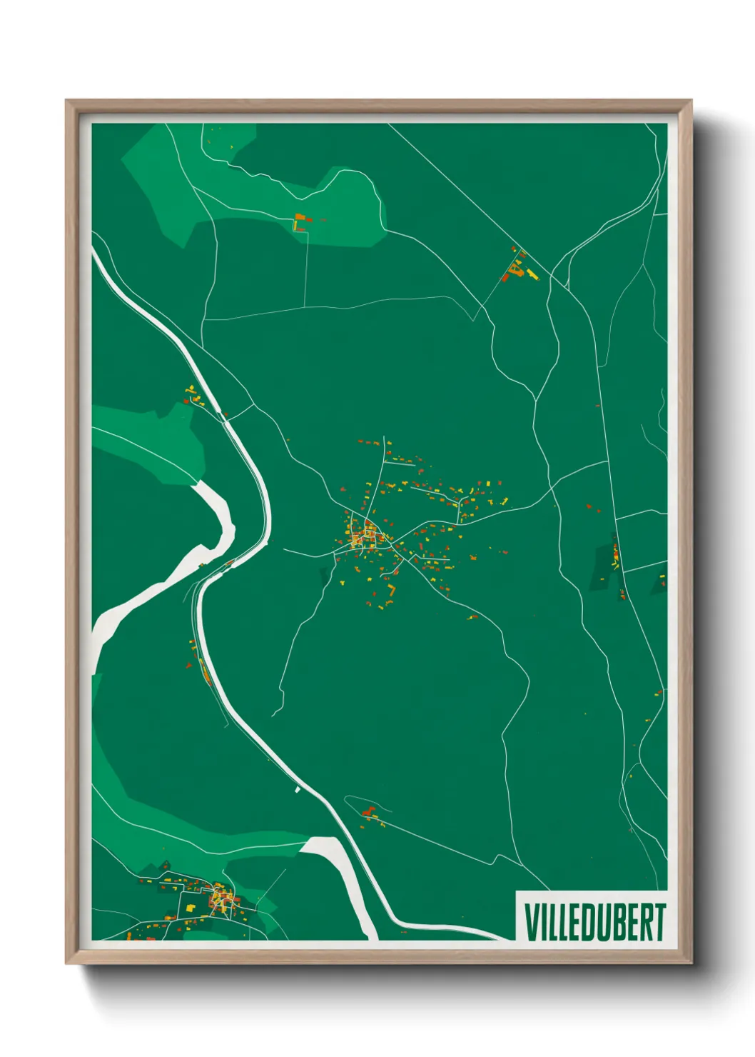 Une affiche de carte sur Villedubert