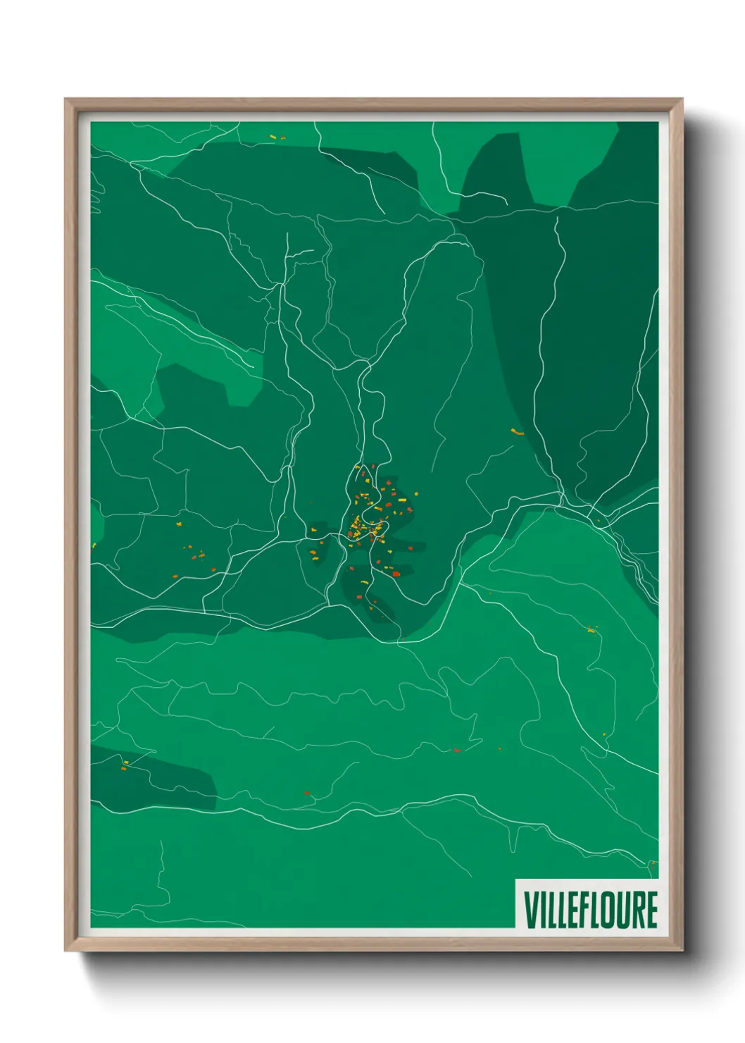 Une affiche de carte sur Villefloure