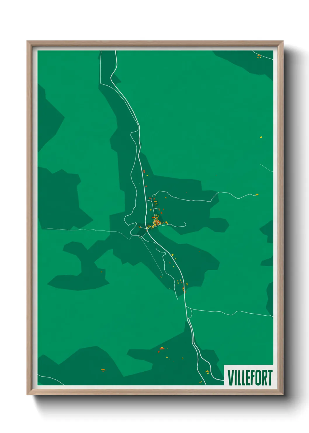 Une affiche de carte sur Villefort