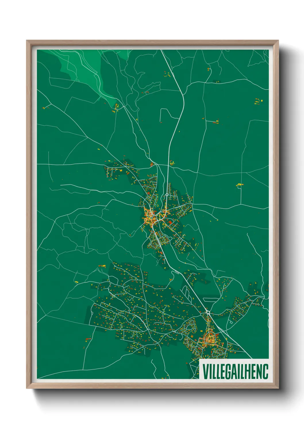 Une affiche de carte sur Villegailhenc