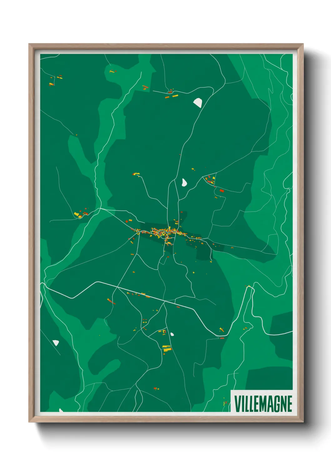 Une affiche de carte sur Villemagne