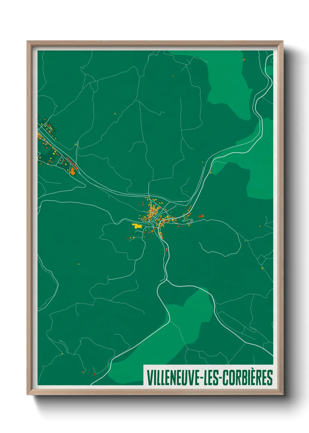 Un poster carteVilleneuve-les-Corbières