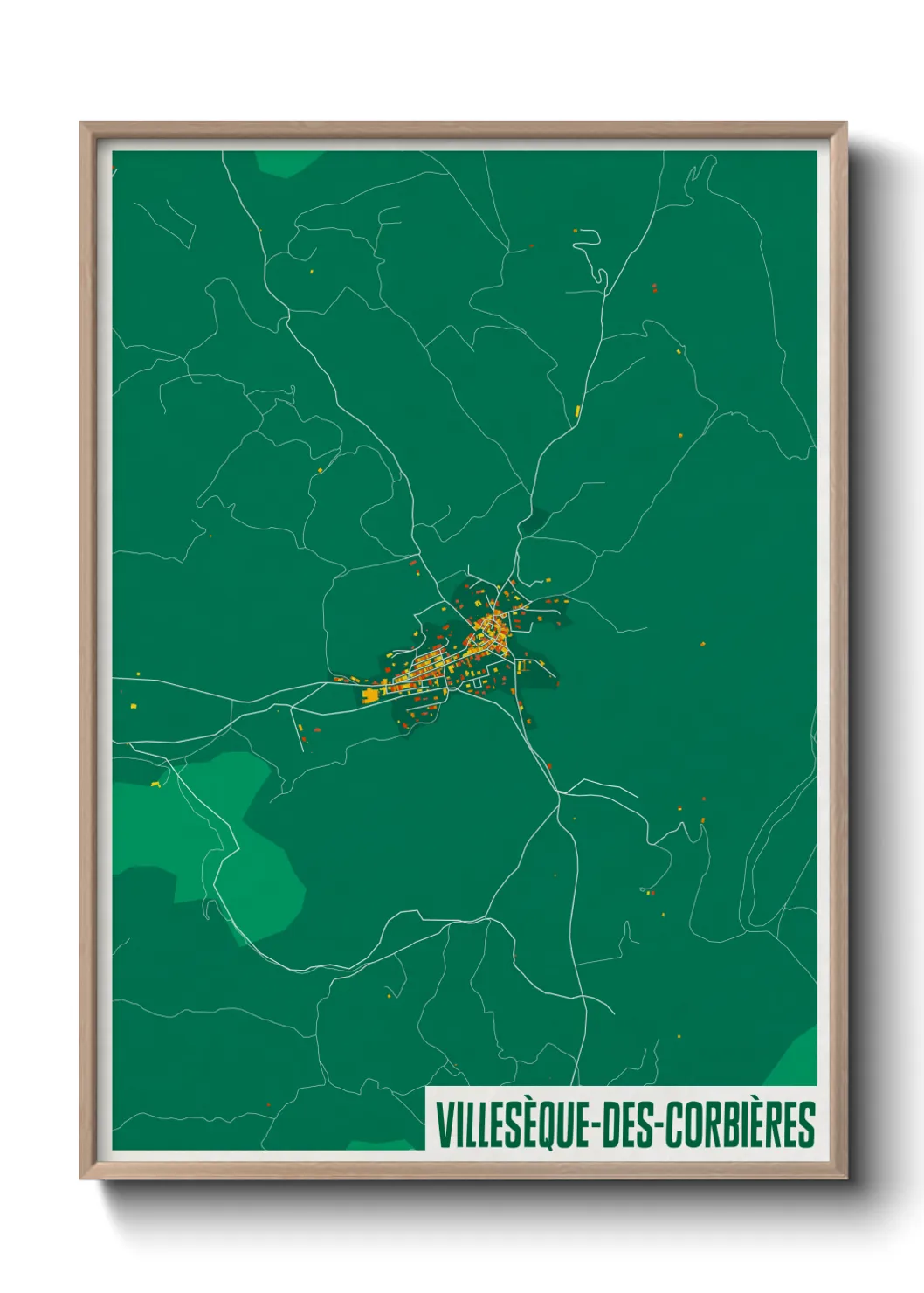 Une affiche de carte sur Villesèque-des-Corbières