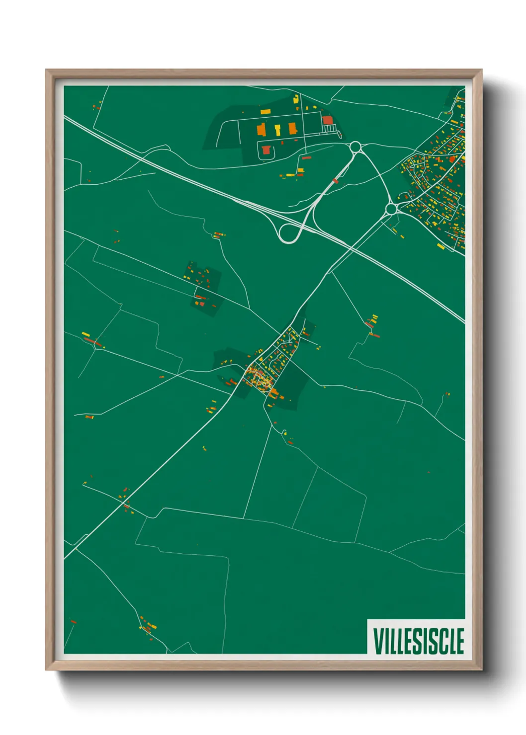 Une affiche de carte sur Villesiscle