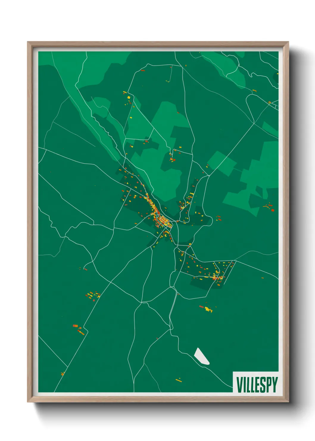 Une affiche de carte sur Villespy