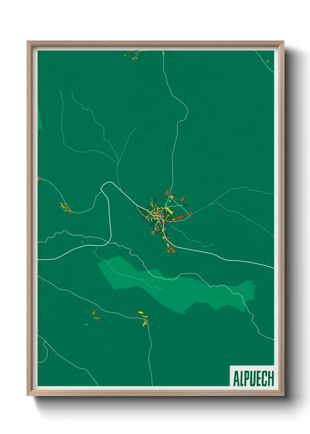 Une affiche de carte sur Alpuech