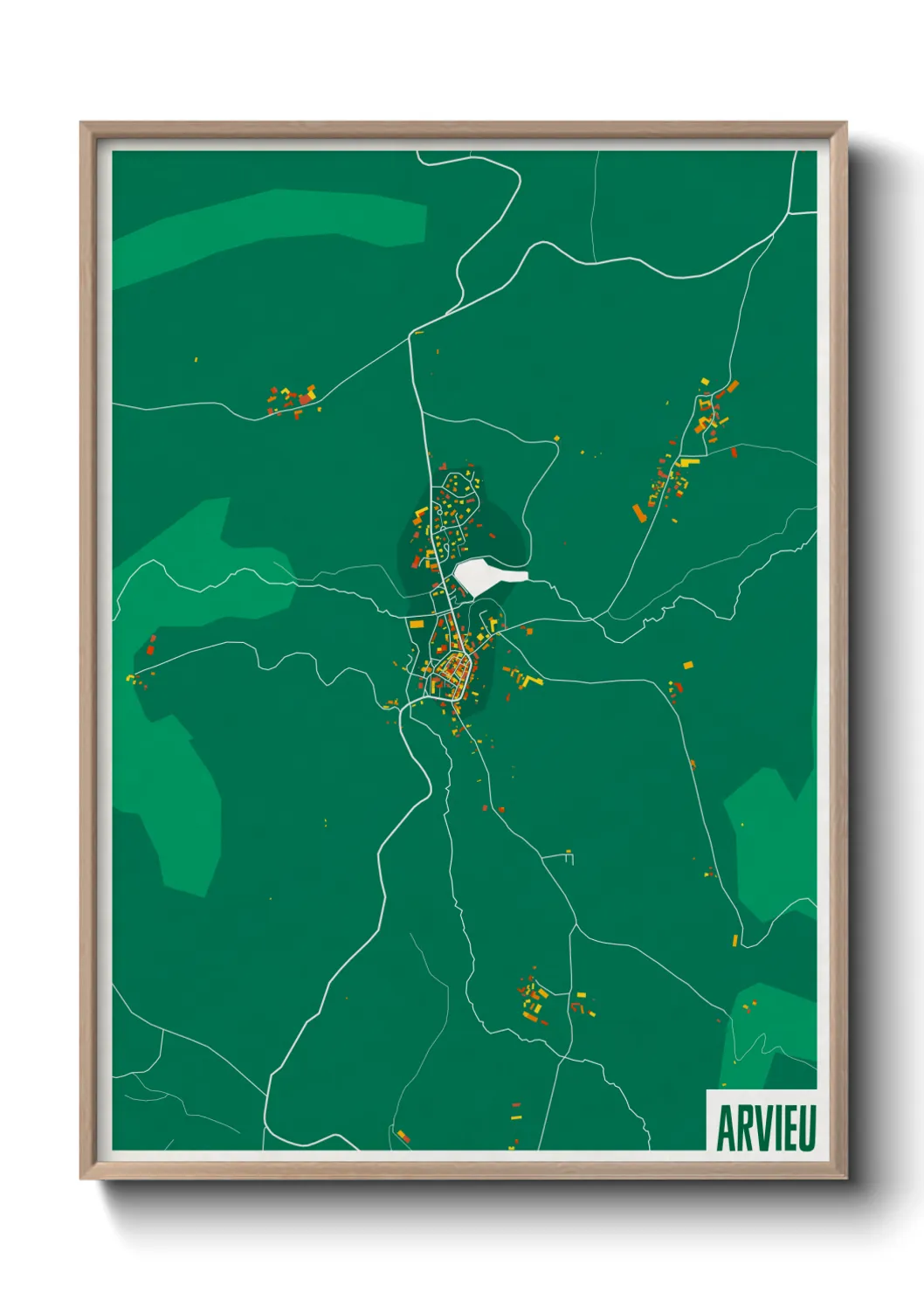 Une affiche de carte sur Arvieu