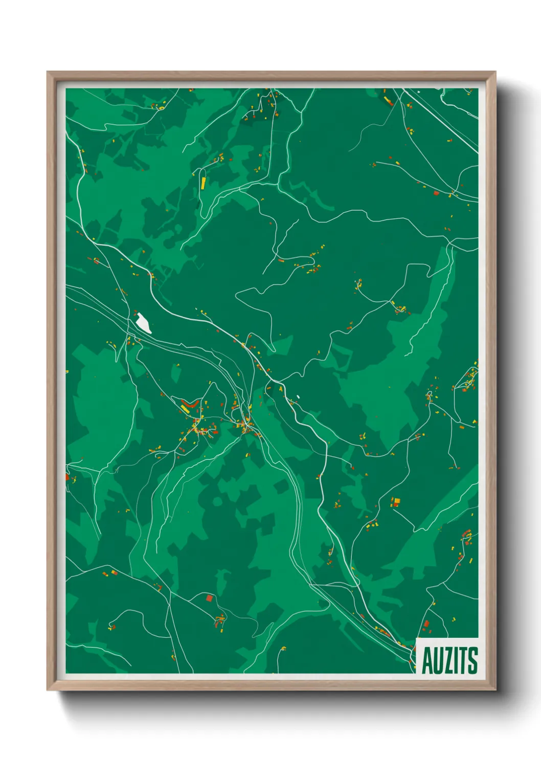 Une affiche de carte sur Auzits