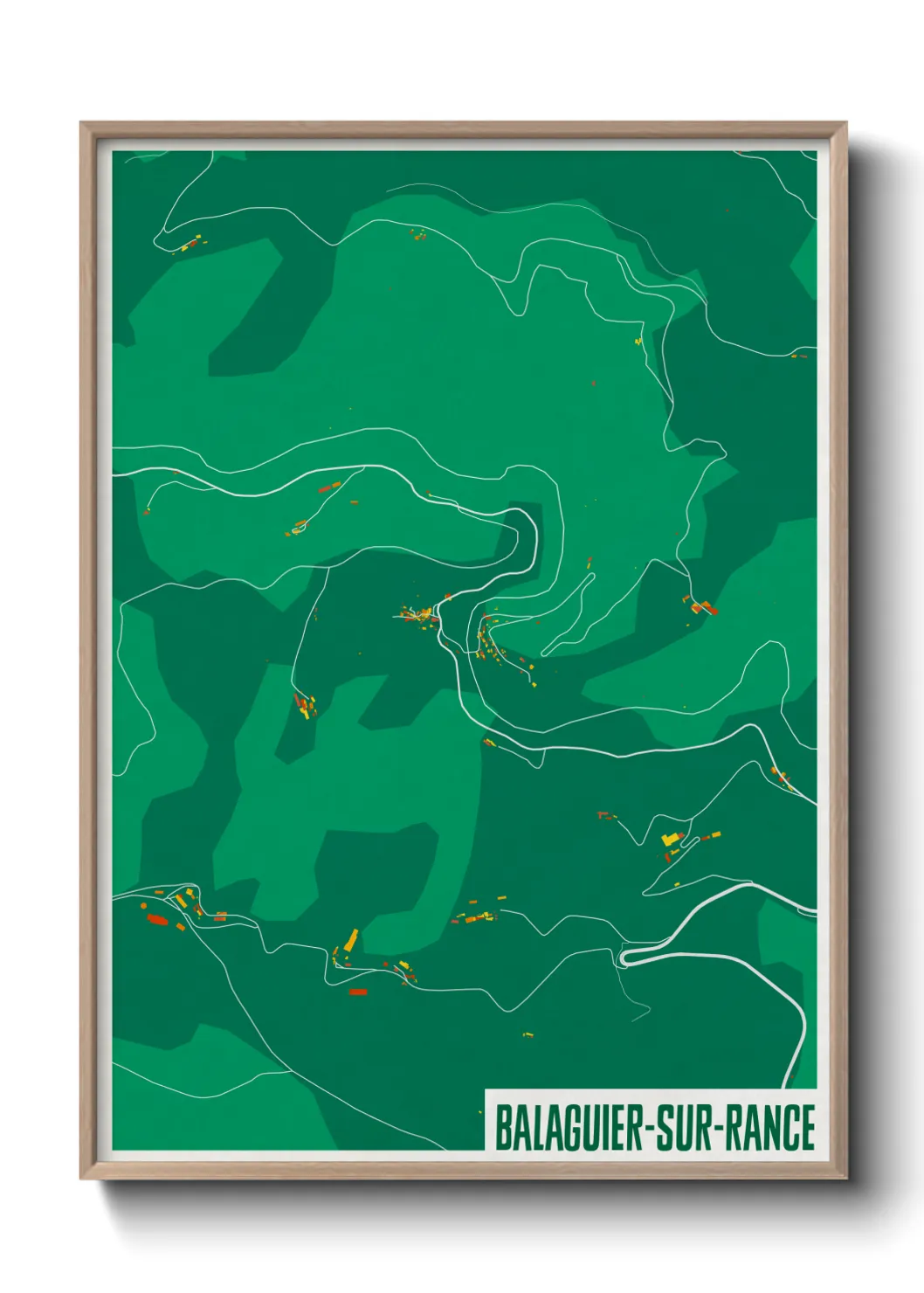 Une affiche de carte sur Balaguier-sur-Rance