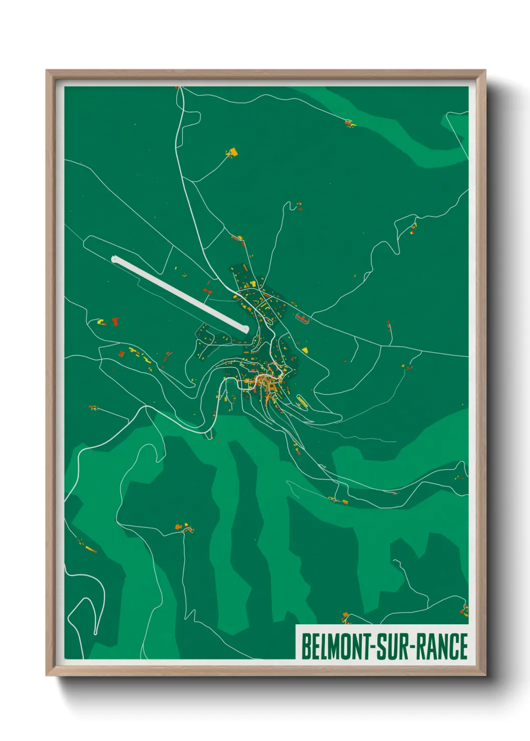 Une affiche de carte sur Belmont-sur-Rance