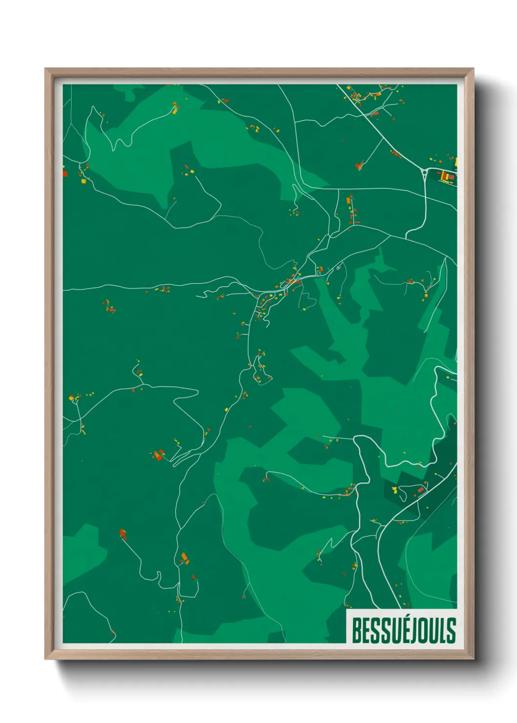 Une affiche de carte sur Bessuéjouls