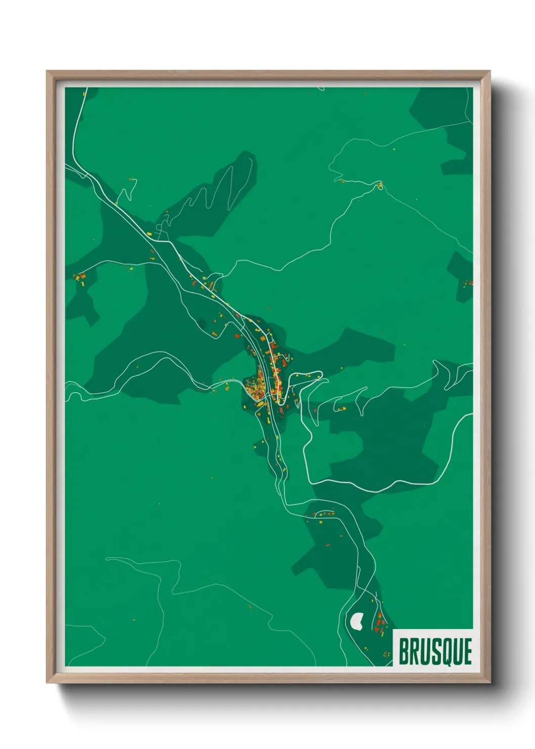 Une affiche de carte sur Brusque