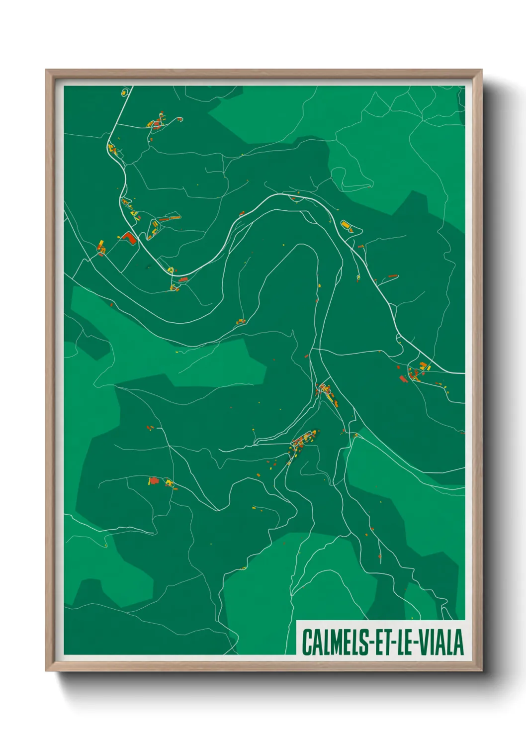 Une affiche de carte sur Calmels-et-le-Viala
