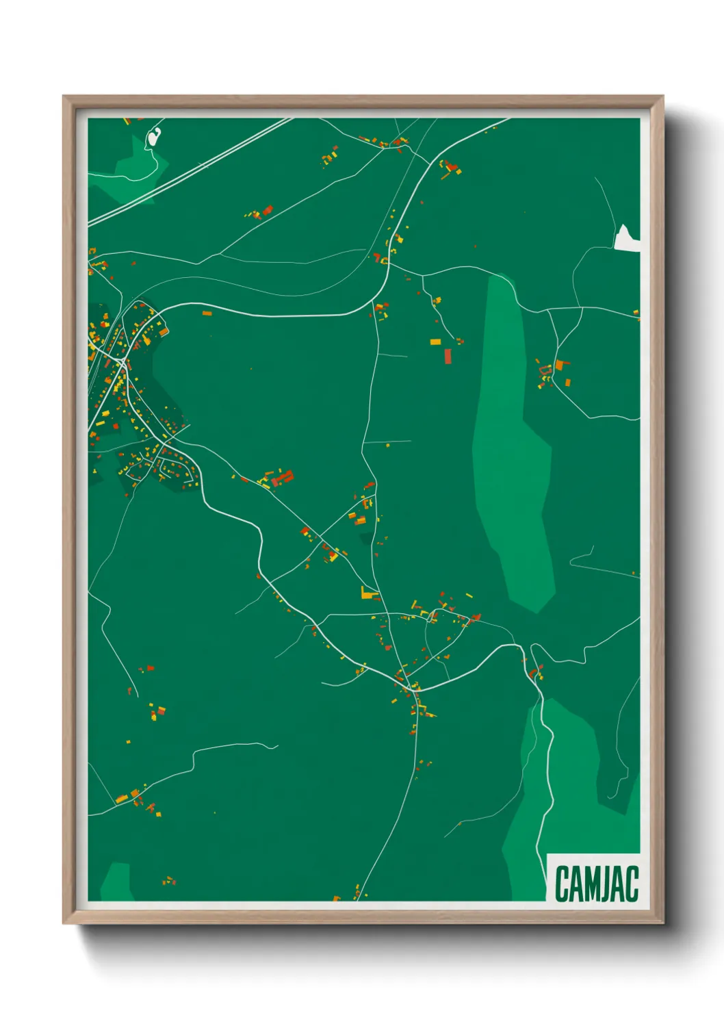 Une affiche de carte sur Camjac