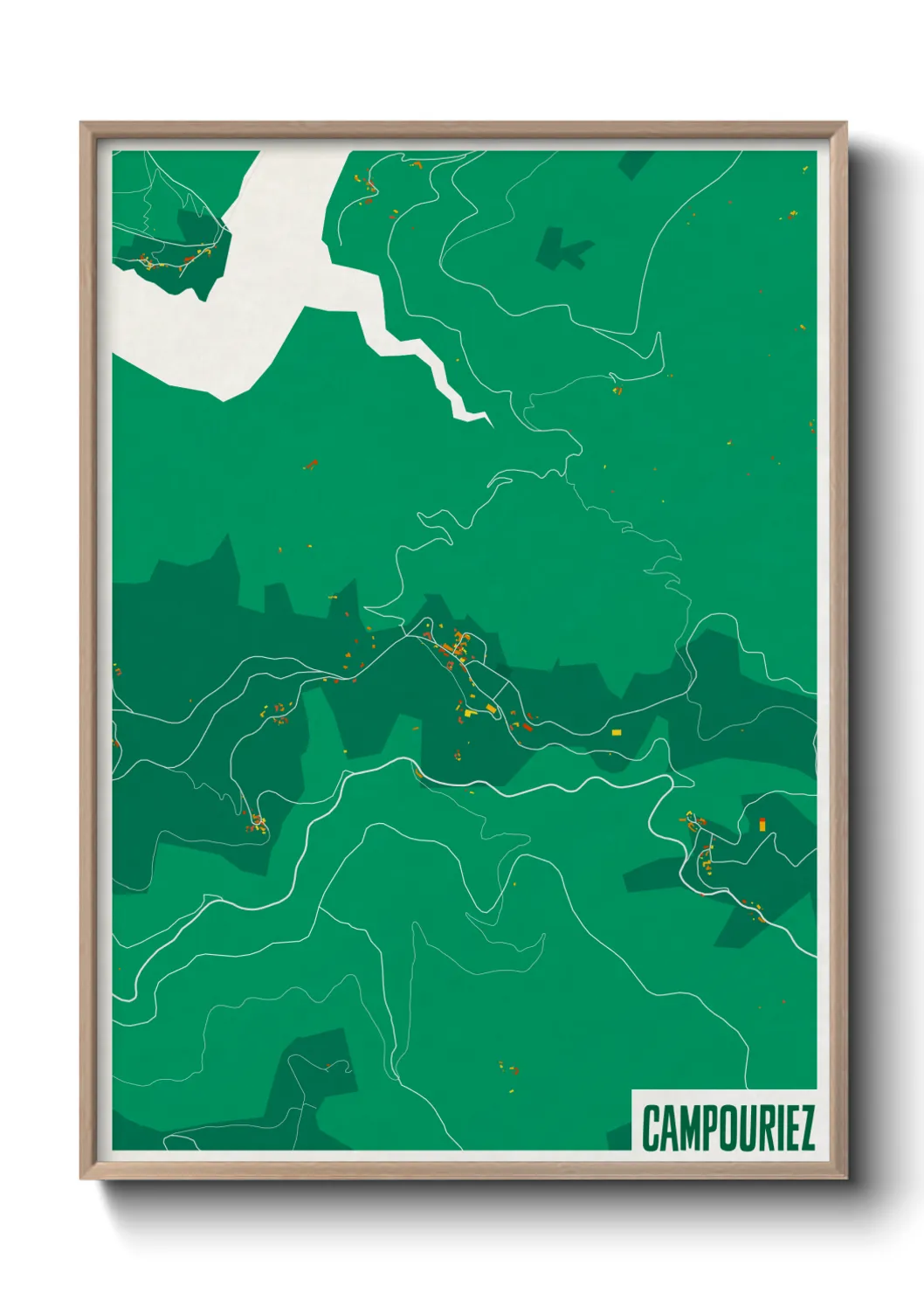 Une affiche de carte sur Campouriez
