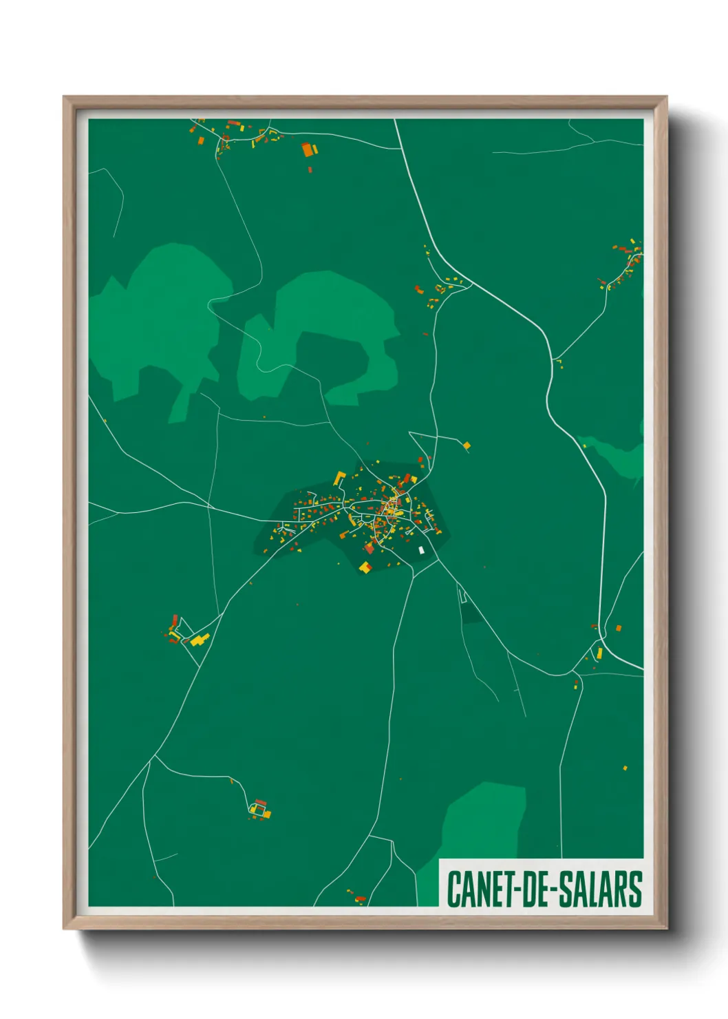 Une affiche de carte sur Canet-de-Salars