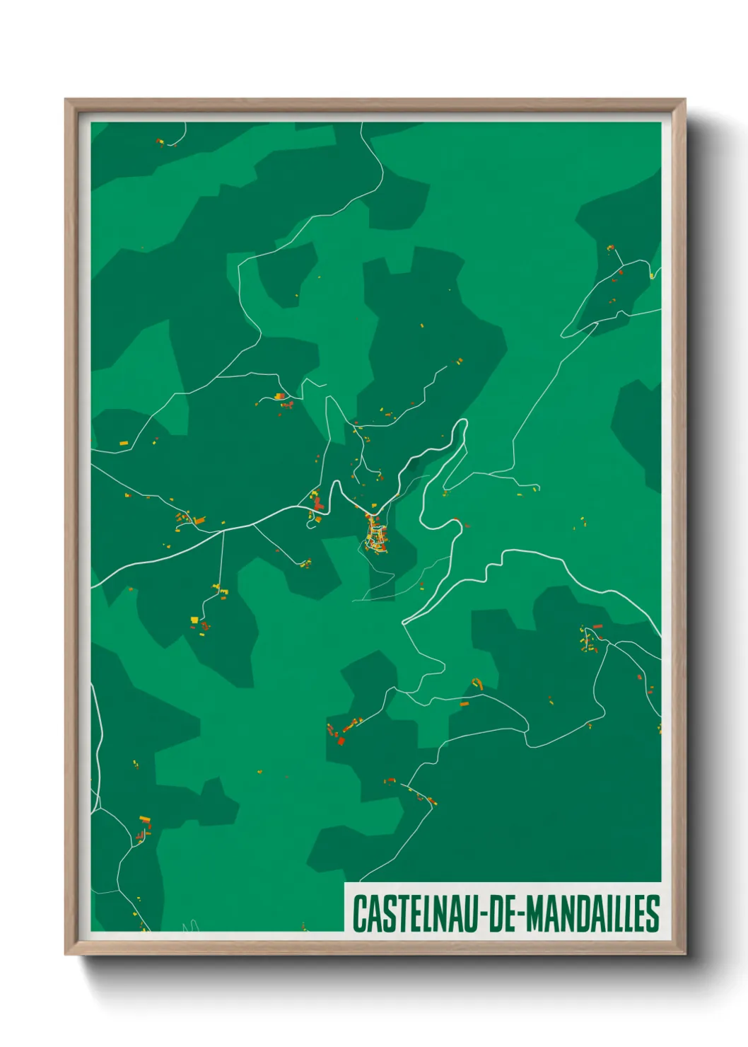 Une affiche de carte sur Castelnau-de-Mandailles