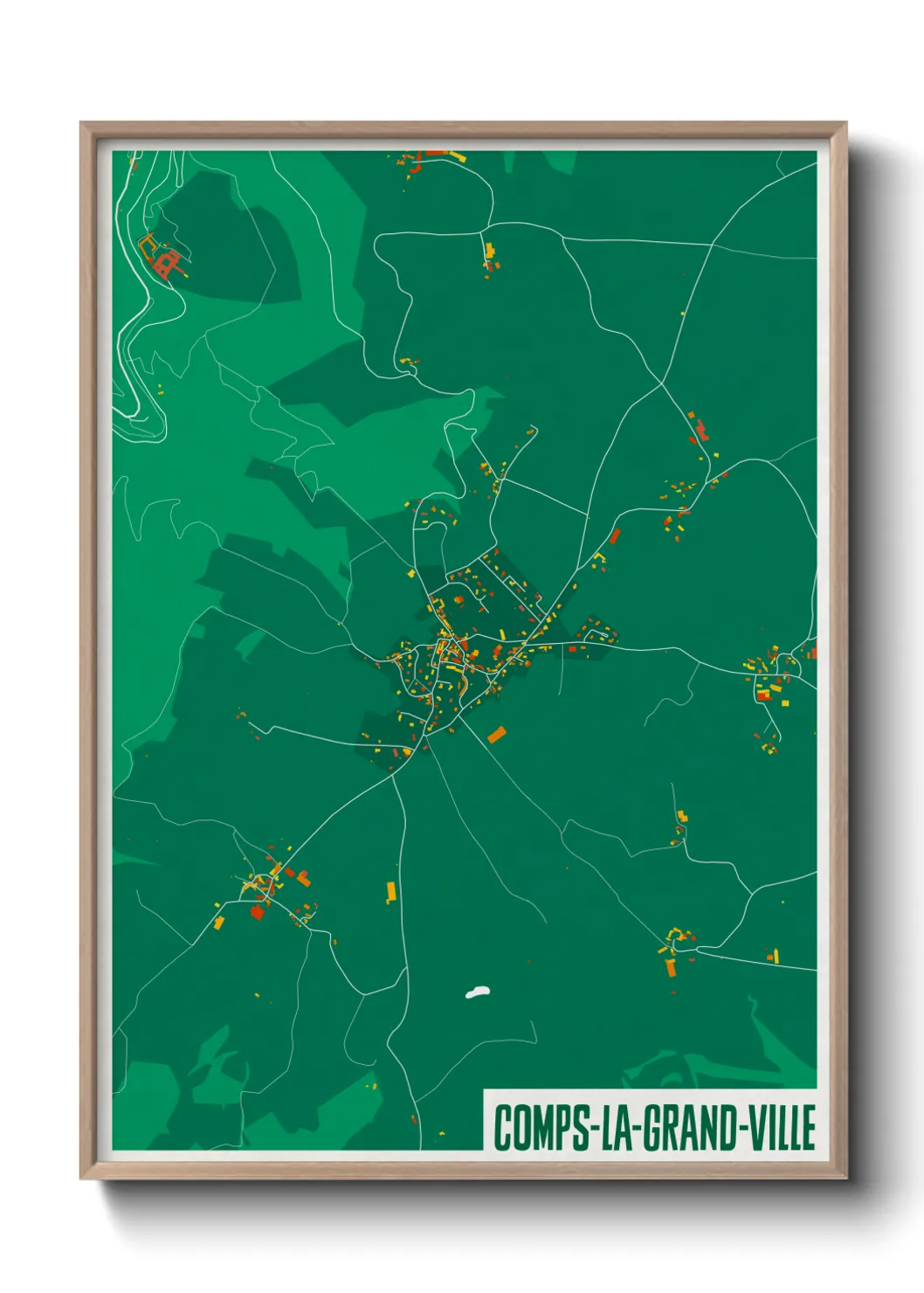 Une affiche de carte sur Comps-la-Grand-Ville
