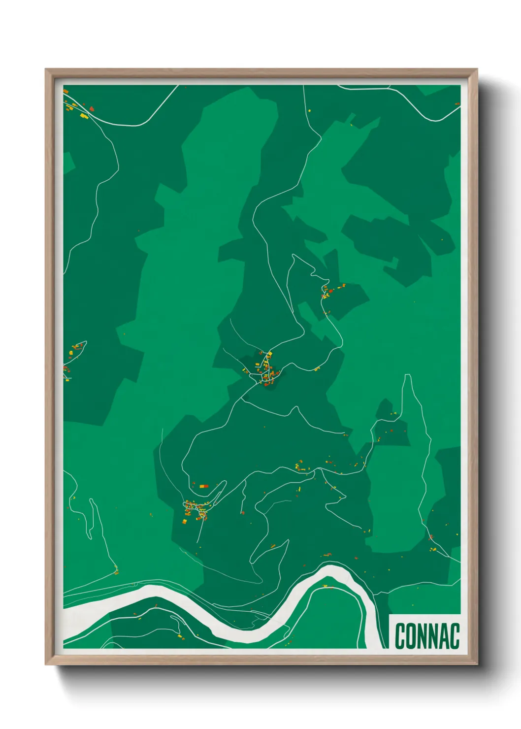 Une affiche de carte sur Connac