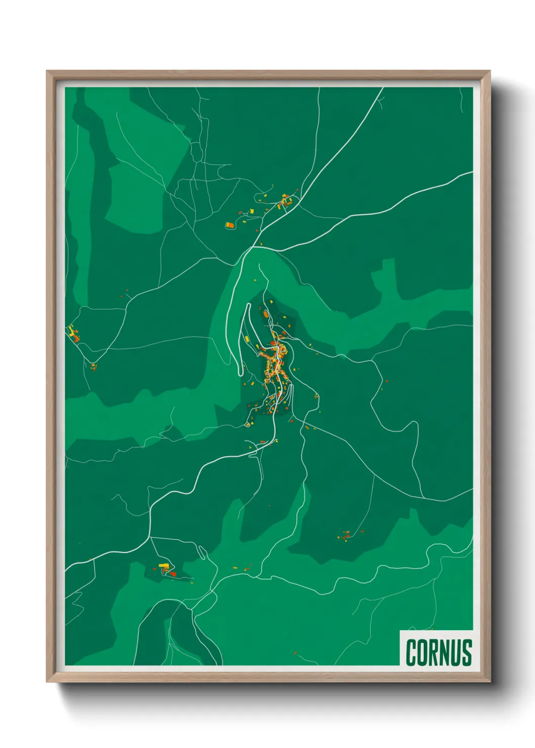 Une affiche de carte sur Cornus